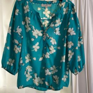 Loft floral blouse 3/4 sleeve